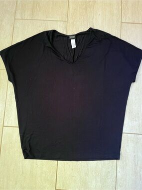 Hanro Black Oversized Sleep Shirt Short Sleeve Size S